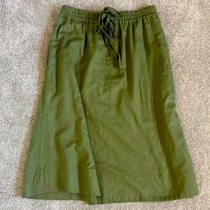 Madewell olive a-line skirt